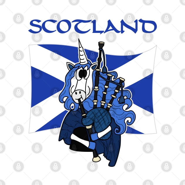 Scotland Unicorn Playing Bagpipes Scottish St Andrews Day by doodlerob