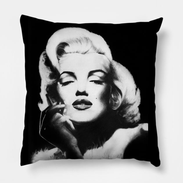 Marilyn Monroe pencil artwork Pillow by pencilartist