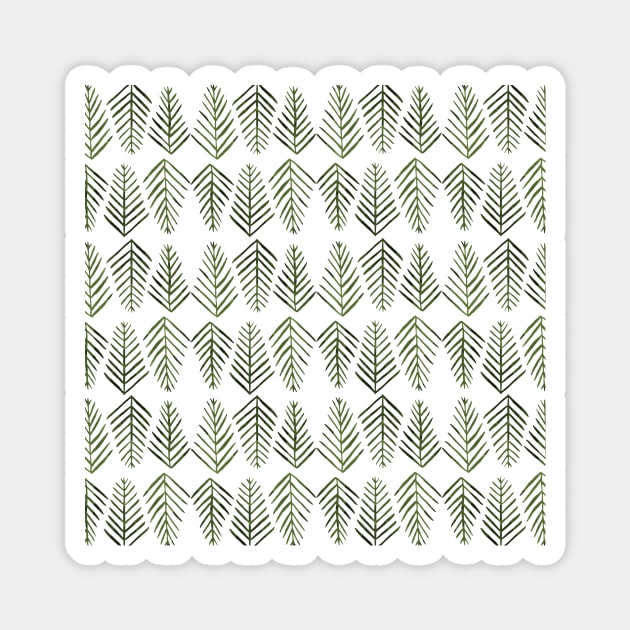 Watercolor pine trees pattern  - sap green Magnet by wackapacka