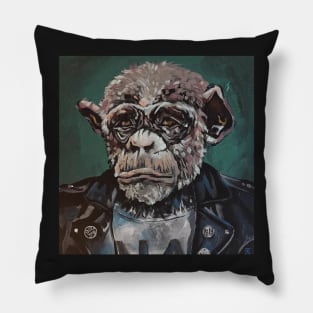 punk rock chimpanzee Pillow