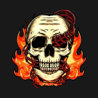 Flaming Skull Coaster T-Shirt