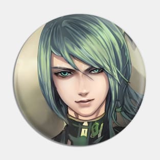 Green Hair Anime Boy Pin