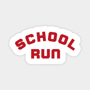 School Run. Back To School Design For Parents. Red Magnet