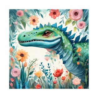 Cute floral dinosaur gift ideas, dinosaur tshirt, t rex tees T-Shirt