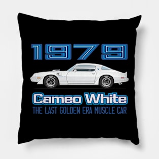 Factory Colors-Cameo White w. Blue Graphics Pillow