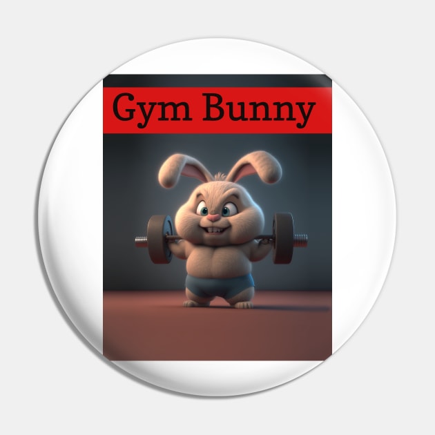 Gym Bunny - Work out time Pin by TheArtfulAI