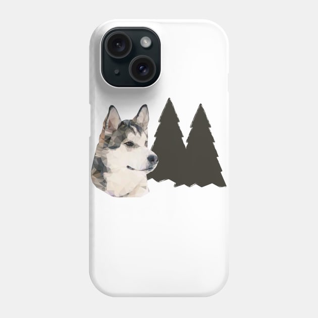 Low Poly Husky Phone Case by Kali Farnsworth