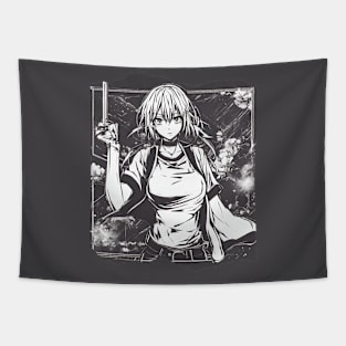 Enchanting Sakura - Digital Anime Woman Character Tapestry