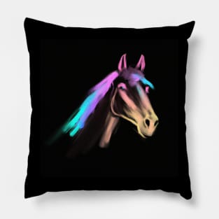 Horse head beautiful, colorful and vibrant Pillow