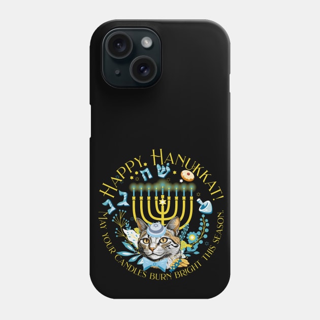 Happy Hanukkah Hanukkat Dreidel Jewish Christmas Menorah Phone Case by alcoshirts