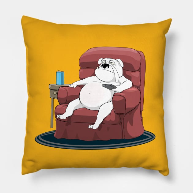 Busy Bulldog Pillow by CoolDojoBro