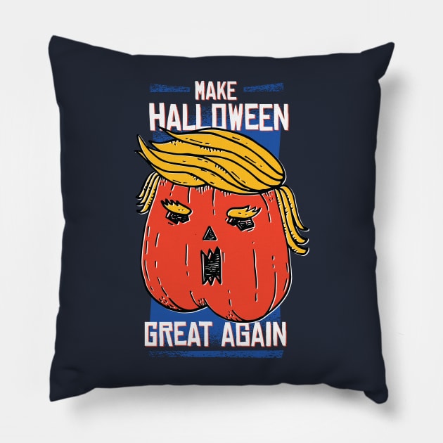 Make Halloween Great Again Pillow by elaissiiliass