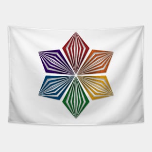 LGBTQ Rainbow Pride Flag Colored Geometric Starburst Tapestry