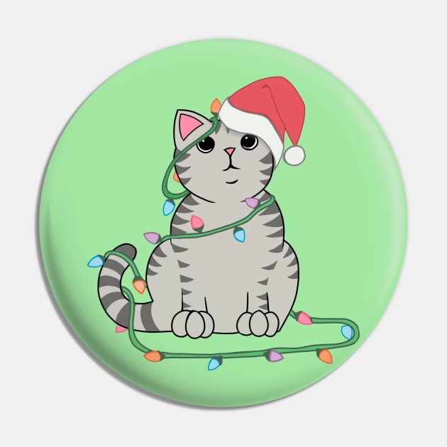 Gray Tabby Cat Christmas lights funny cat lover xmas hat Pin by xenotransplant