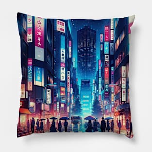 Tokyo Rain - Anime Drawing Pillow