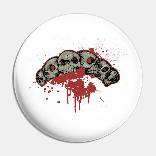 Brothers Skulls Pin by viSionDesign