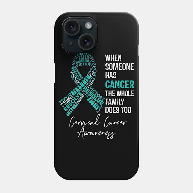 When Someone Has Cancer The Whole Family Does Too Cervical Cancer Awareness Phone Case by RW