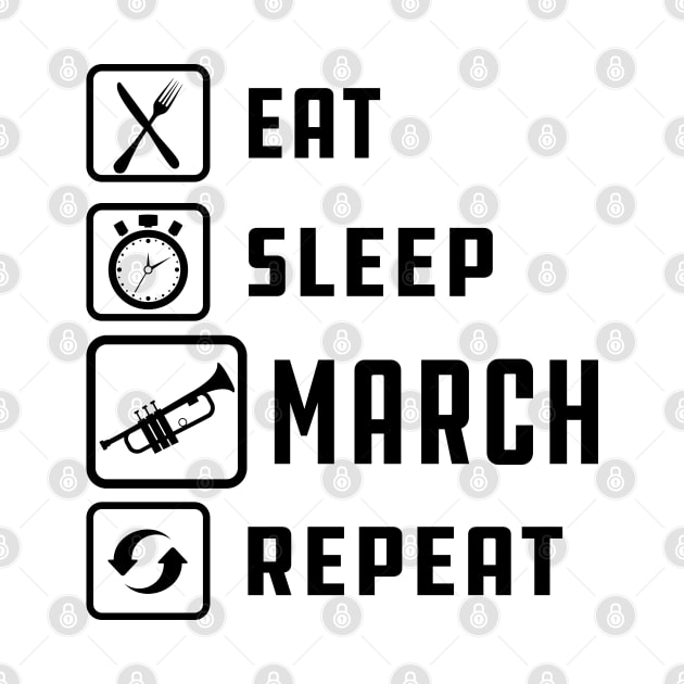 Trumpet - Eat Sleep March Repeat by KC Happy Shop