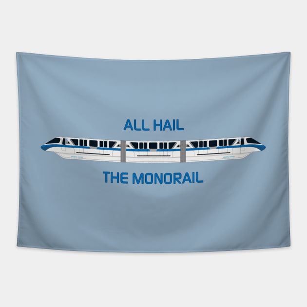 All Hail the Blue Monorail Tapestry by Enzwell