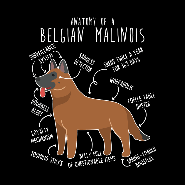 Red Mahogany Belgian Malinois Dog Anatomy by Psitta