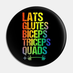 LGBTQ Weightlifting Lats Glutes Biceps Triceps Quads squad Pin