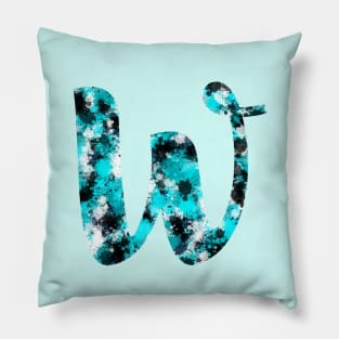 Paint Splash Letter W Pillow