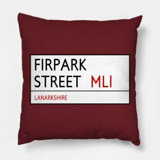 FIRPARK STREET Sign - MOTHERWELL Pillow