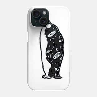 Penguin with Galactic Coat Illustration Phone Case