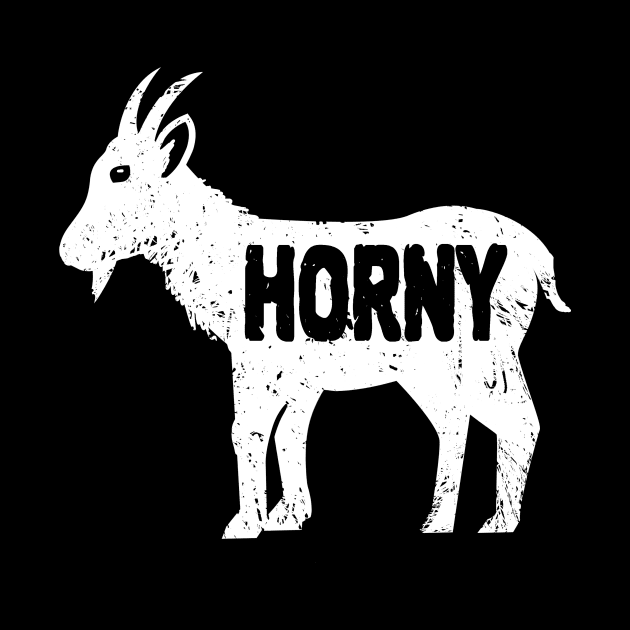 Horny Goat Funny adult humor mens Inappropriate by Shanti-Ru Design