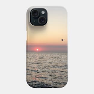 Lone Duck at Sunrise Lake Michigan Chicago Phone Case