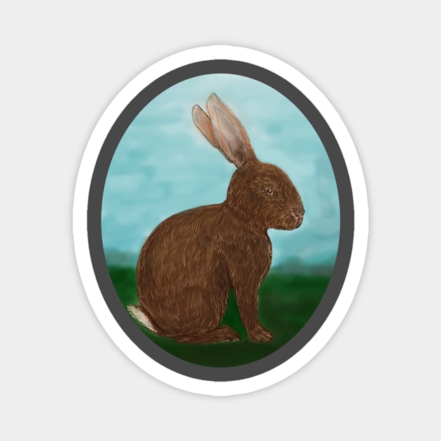 Curious Cottontail Magnet by YollieBeeArt