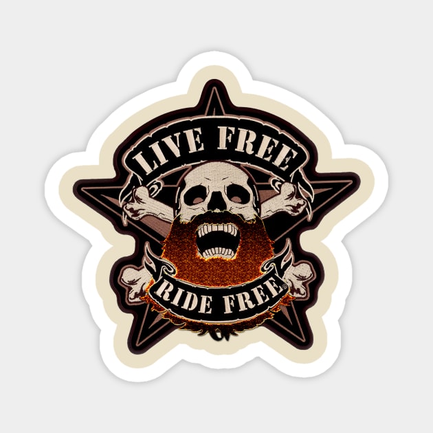 Live Free Ride Free Patch Magnet by melvininvi