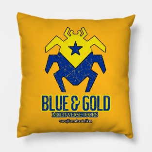 Blue and Gold Tours Distressed Pillow