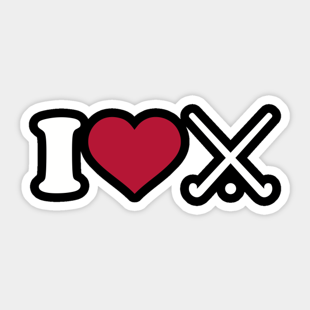 I Love Field Hockey Field Hockey Sticker Teepublic<script async src=