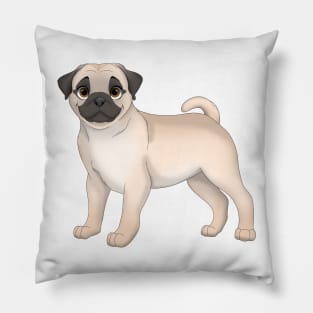 Fawn Pug Dog Pillow