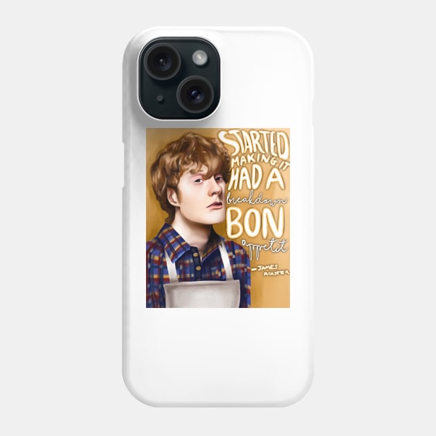 James Acaster ‘Started making it. Had a breakdown. bon appetit’ Phone Case by Imaginelouisa