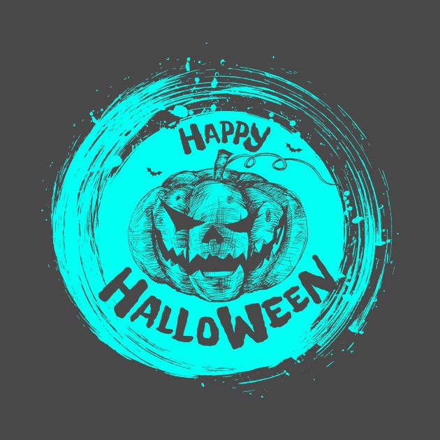 Halloween Scary Evil Pumpkin Funny Pumpkin Head by BadrBrand