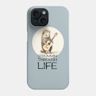 Hedgehog strummin' guitar Phone Case