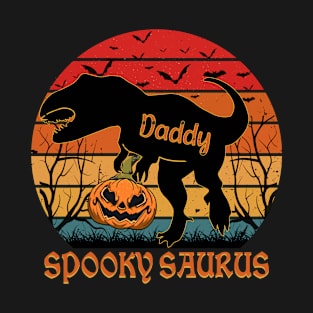 Vintage Spookysaurus Daddy Mom Rex Dinosaur halloween Family T-Shirt