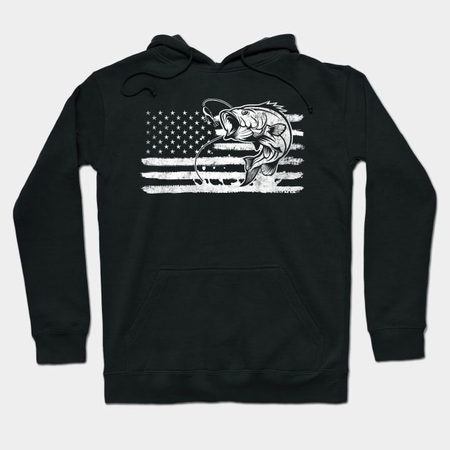 American Flag Fishing Graphic Fishing Hoodie, Fishermen Gift