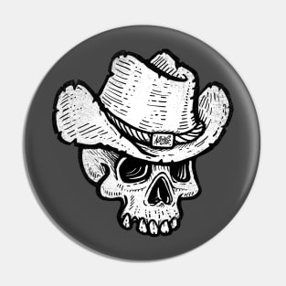 Texan Gothic Cowboy Skull Pin