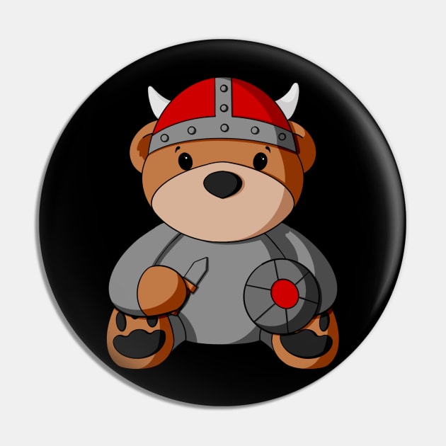 Viking Teddy Bear Pin by Alisha Ober Designs