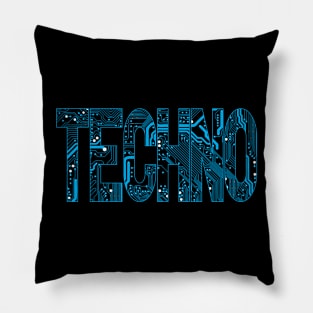 Blue Techno Music Lover Circuit Board Pillow