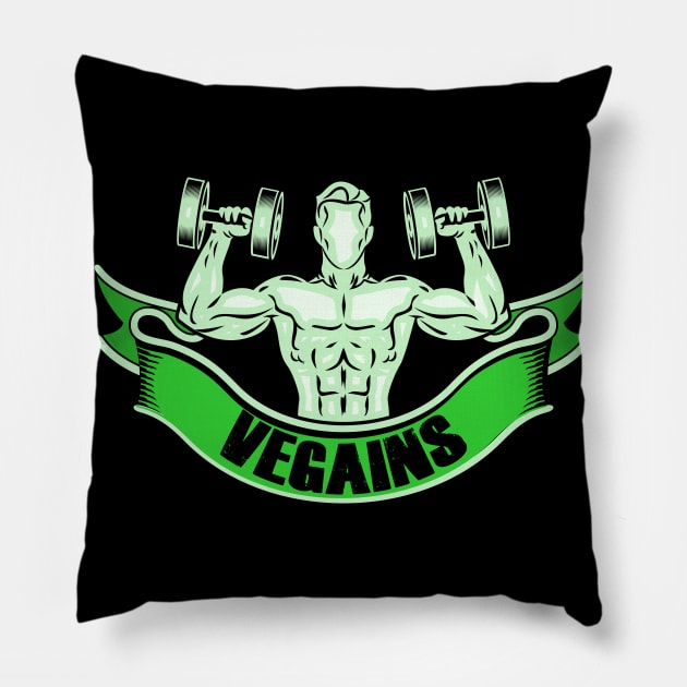 Vegan Muscle Power Pillow by zellaarts