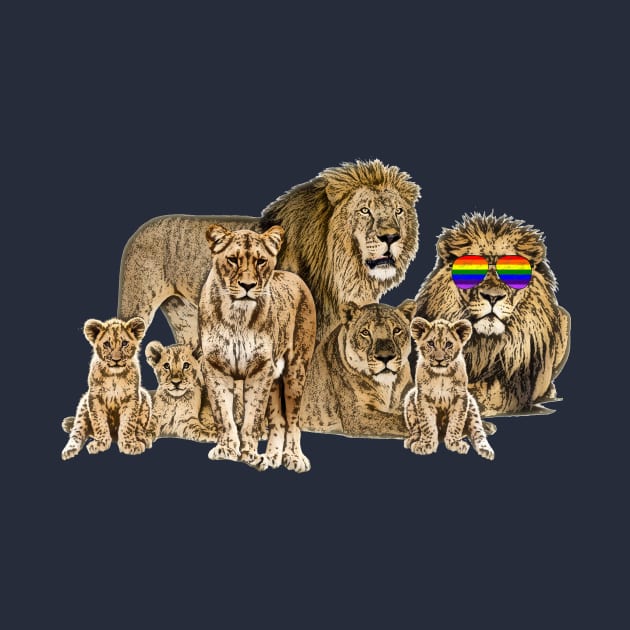 Proud Rainbow Lion Pride Funny Purride Cat Lover Original by TeeCreations