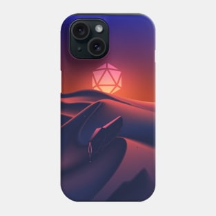 Space Sunset Polyhedral D20 Dice Moon RPG Landscape Phone Case