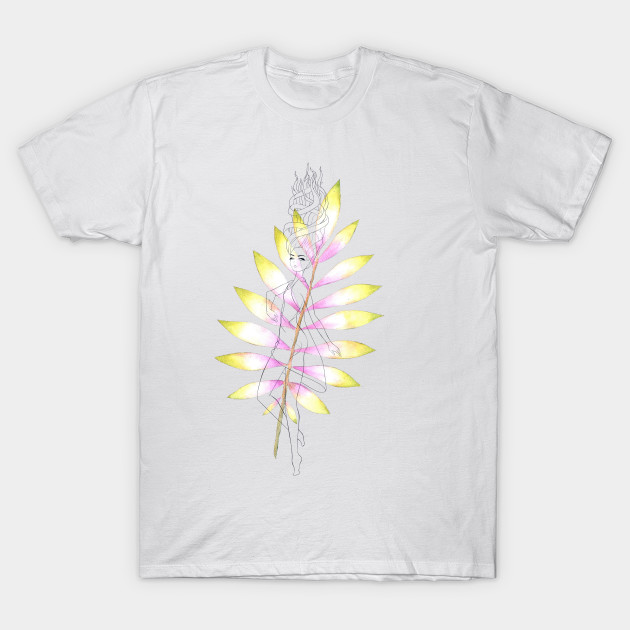 Dancing Girl And Leaf Watercolor Painting T Shirt Teepublic