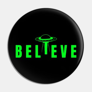Alien Lover UFO Abduction Believe Pin