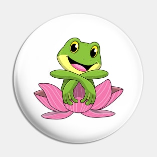 Frog with Lotus flower Pin