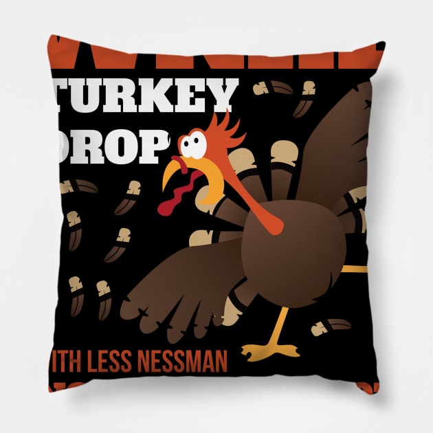 WKRP Thanksgiving Turkey Drop Thanksgiving Turkey Dinner Gift Pillow by artbyabbygale